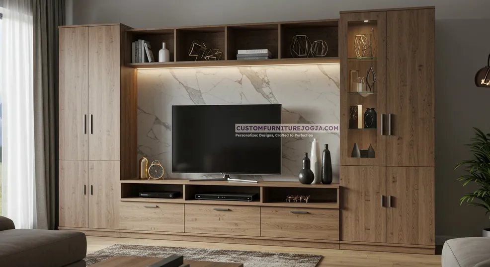 Jasa Pembuatan Cabinet Tv besar Jogja